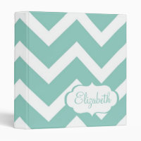 Classeur de nom personnalisable Blue Chevron Motif