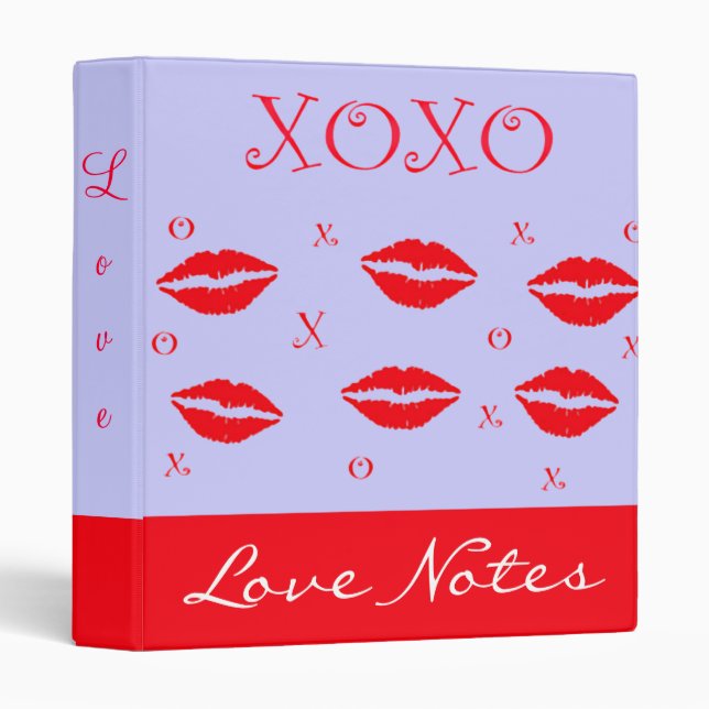 Classeur De Notes D'Amour Sur Les Baisers Et Les E (Devant/Côté)