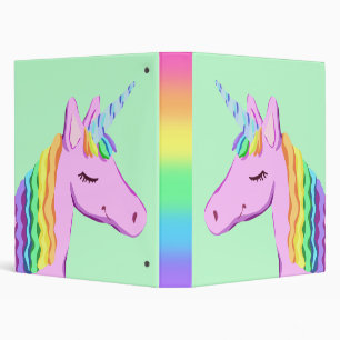 Classeur De nouveau à l'arc-en-ciel de licorne d'école