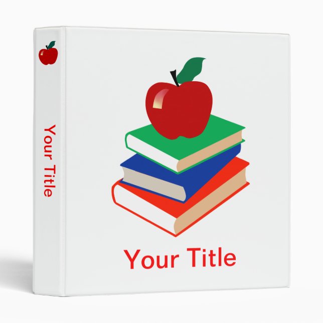 Classeur De nouveau à l'école, aux livres et à l'Apple (Devant/Côté)
