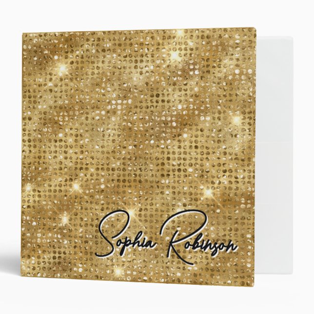 Classeur de Parties scintillant de luxe Faux Gold (Devant/intérieur)