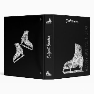 Classeur de patinage sur glace - étoiles d'argent