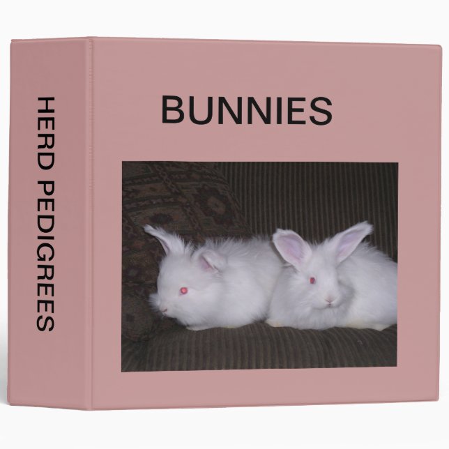 CLASSEUR DE PEDIGREE DE TROUPEAU DE LAPIN (Devant/Côté)