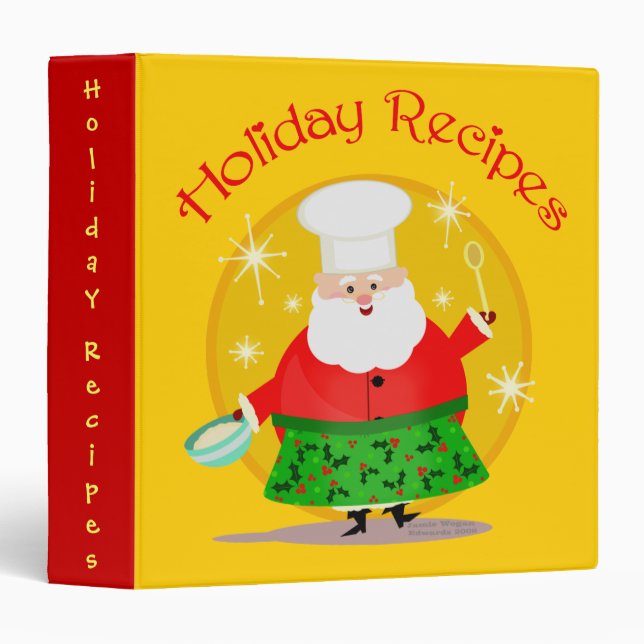 Classeur de photo d'album à recettes de Noël (Devant/Côté)