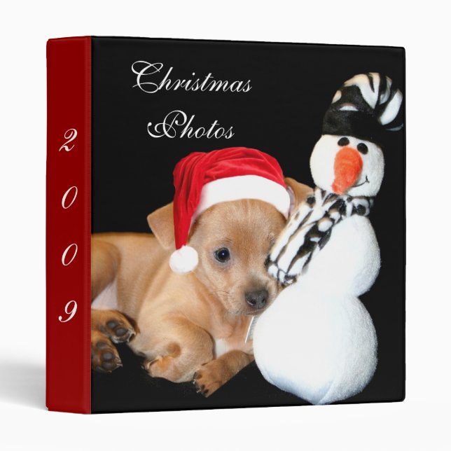 Classeur de photo de chiwawa de Noël (Devant/Côté)