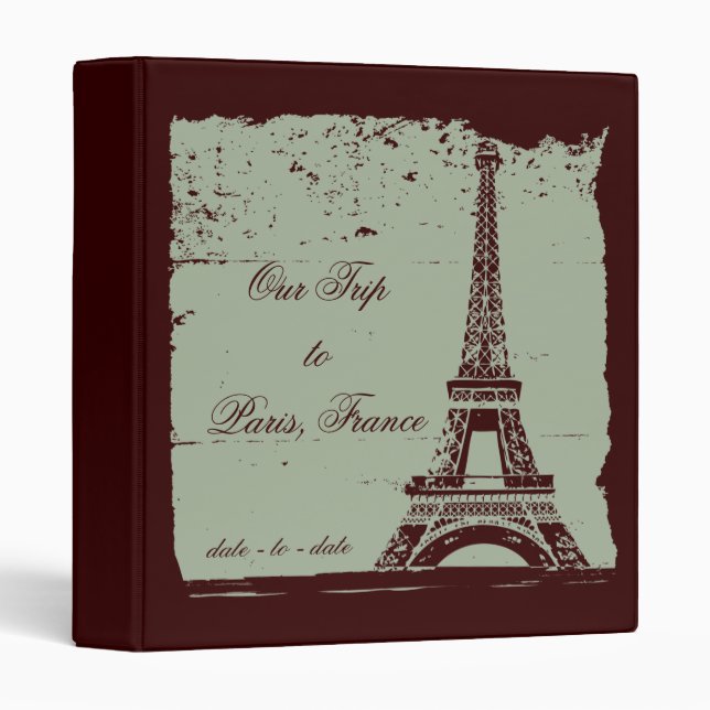 Classeur de photo de voyage de Tour Eiffel (Devant/Côté)