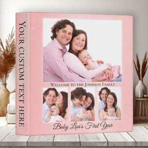 Classeur de photos de bébé fille rose