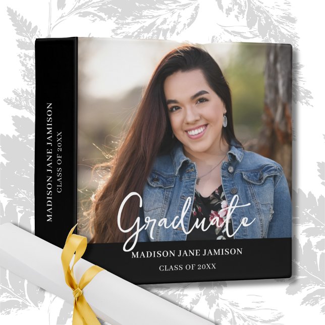 Classeur de photos de remise de diplômes en noir (Créateur téléchargé)