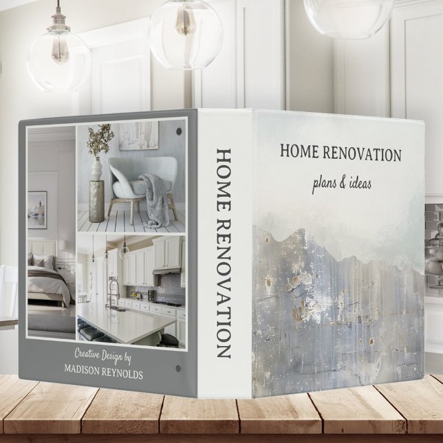 Classeur de planification de rénovation de maison (Home renovation or remodeling planner binder with custom photos - interior design)