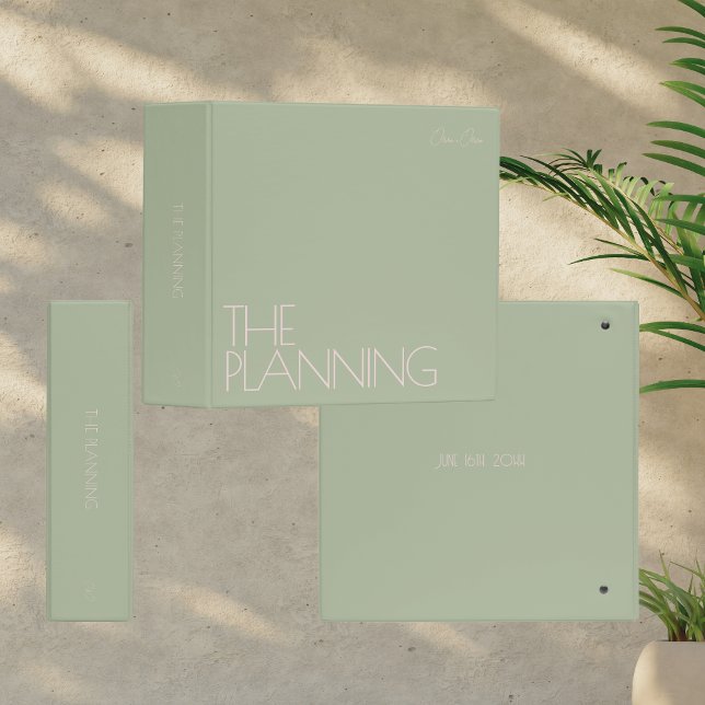 Classeur de planification Mariage tendance | Sage (Créateur téléchargé)