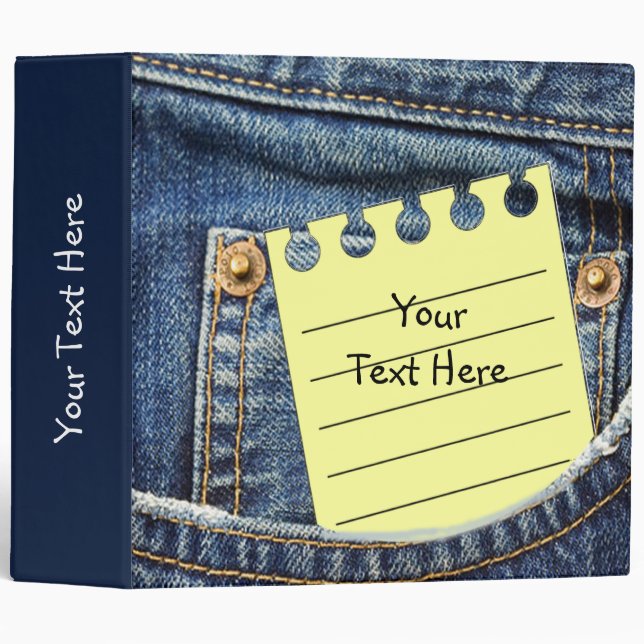 Classeur de poche de blue-jean (Devant/Côté)