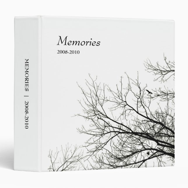 Classeur de poésie de silhouettes d'arbres (Devant/Côté)