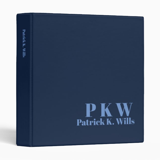 Classeur de portefeuille bleu personnalisé (Devant/Côté)