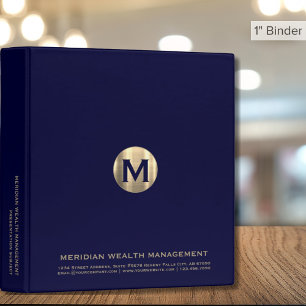Classeur de présentation financière Gold Monogram