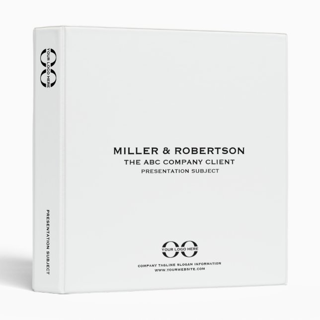 Classeur de présentation professionnel avec logo (Devant/Côté)