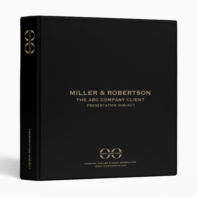 Classeur de présentation professionnelle (Devant/Côté)