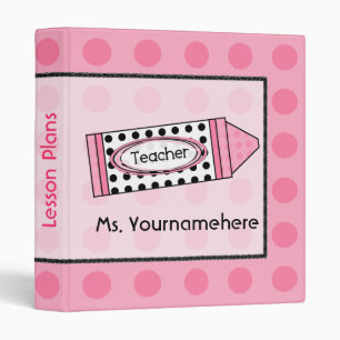 Classeur de professeur - crayon de point de polka