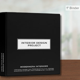Classeur de projet de concepteur d'intérieur noir