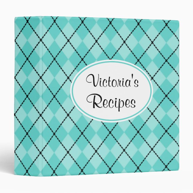 Classeur de Recette Aqua Retro (Devant/Côté)