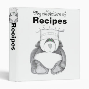 Classeur de recette avec le chef d'ours panda