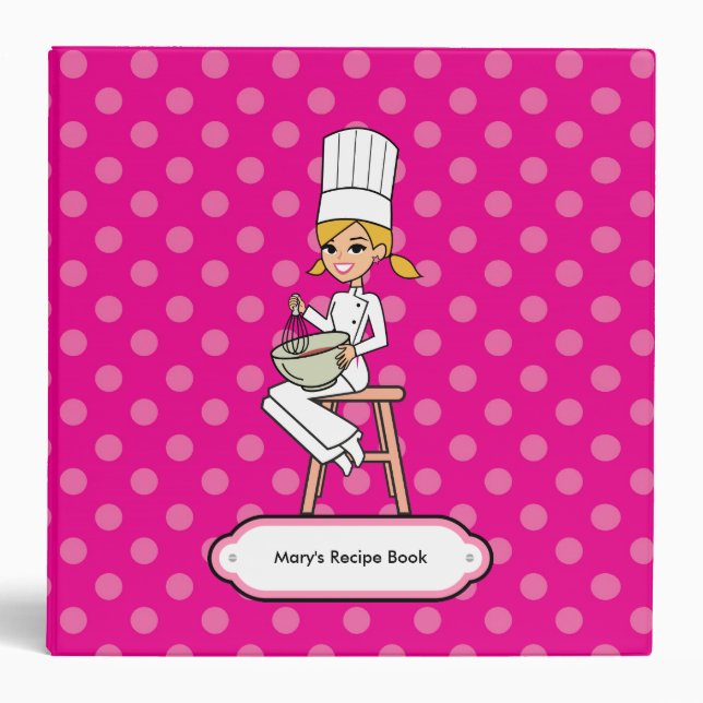 Classeur de recette avec l'illustration de fille (Devant)