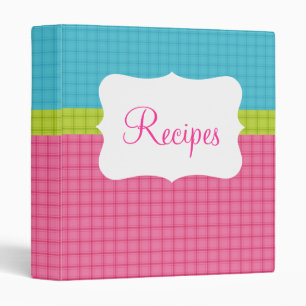 Classeur de recette bleue/verte/rose