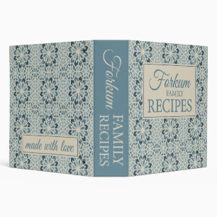 Classeur de recette Blue Moroccan Print 2"