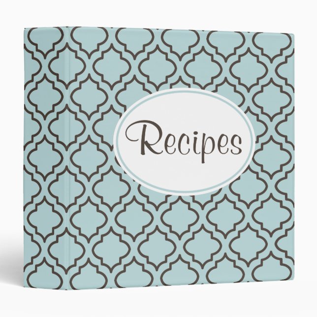 Classeur de recette Brown Aqua (Devant/Côté)