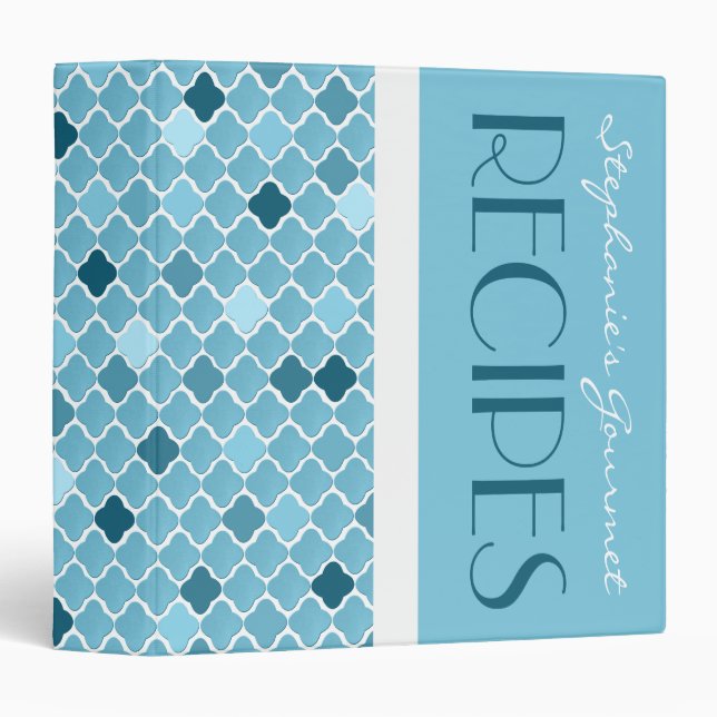 Classeur de recette Chic Ombre Quatrefoil Motif -  (Devant/Côté)