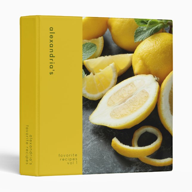 Classeur de recette Citrus Citrus personnalisé (Devant/Côté)
