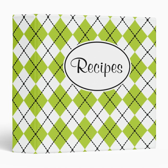 Classeur de recette classique Jacquard à la chaux (Devant/Côté)