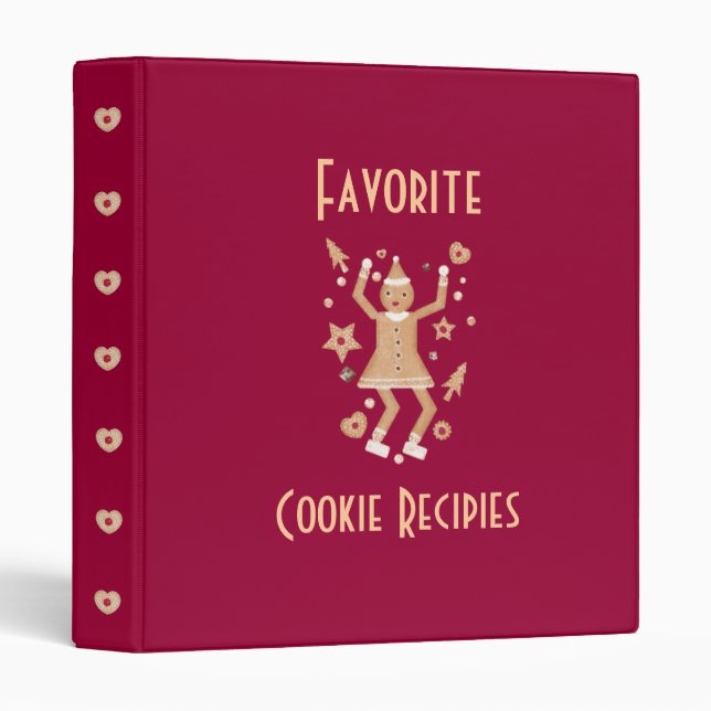Classeur de recette de biscuit de Noël (Devant/Côté)