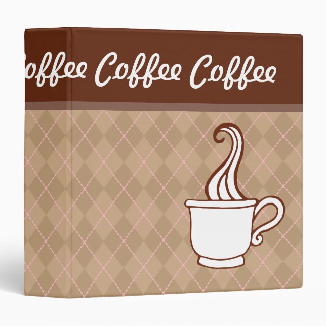 Classeur de recette de café rétro (Devant/Côté)