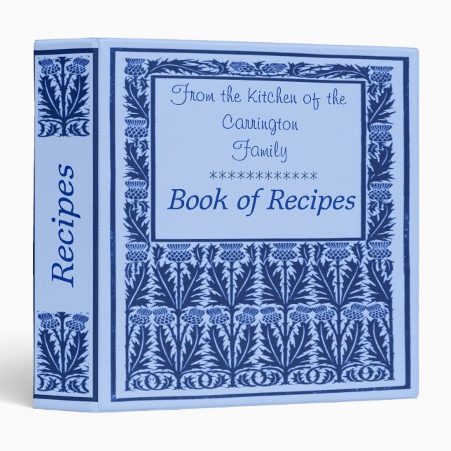 Classeur de recette de chardon bleu (Devant/Côté)