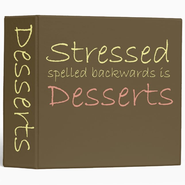 Classeur de recette de desserts (Devant/Côté)