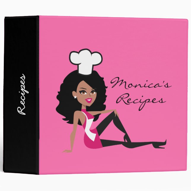Classeur de recette de fille d'Afro-américain (Devant/Côté)