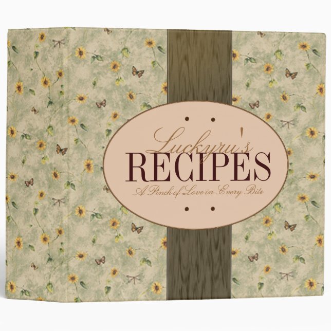 Classeur de recette de fleur et de papillon de 2 (Devant/Côté)
