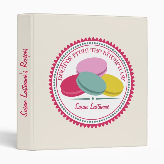 Classeur de recette de Macarons de quatre Français (Devant/Côté)