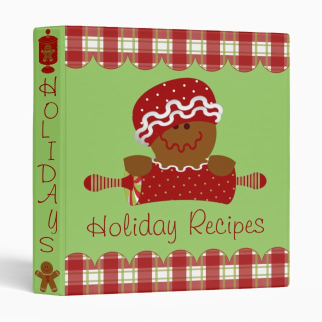 Classeur de recette de pain d'épice de vacances (Devant/Côté)