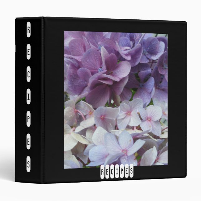 Classeur de recette de photo d'hortensia de (Devant/Côté)