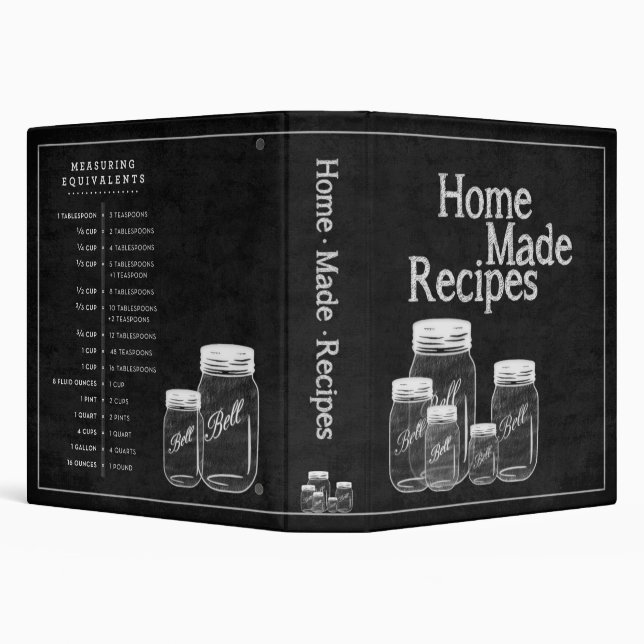 Classeur de recette de pots de maçon de tableau (Arrière-plan)