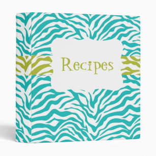 classeur de recette de zèbre bleu/citron