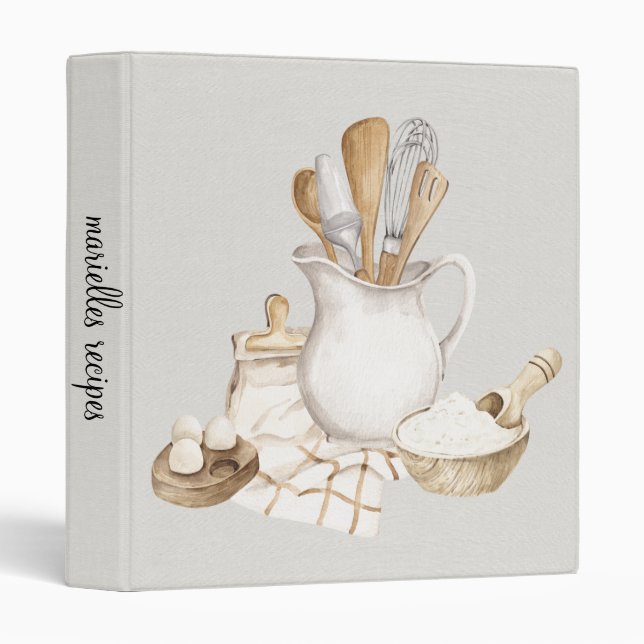 Classeur de recette des outils de boulangerie pers (Devant/Côté)