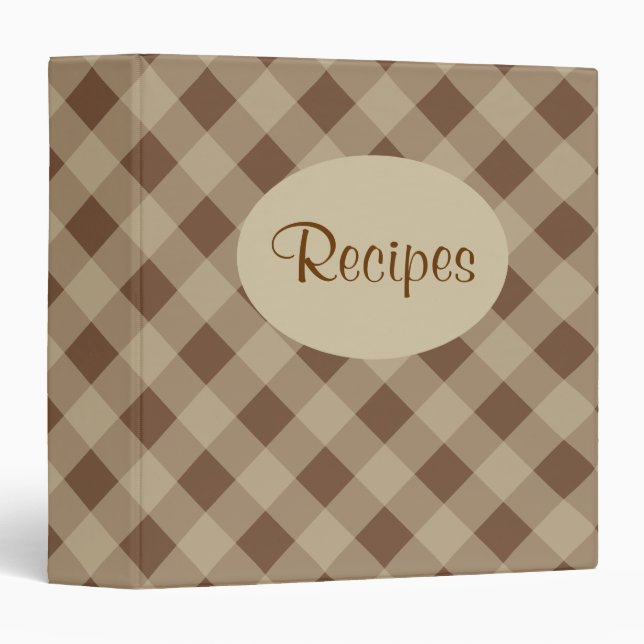 Classeur de recette En vichy Brown (Devant/Côté)