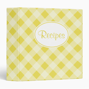Classeur de recette En vichy Jaune doux