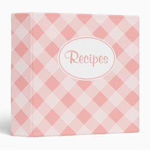 Classeur de recette En vichy rose souple