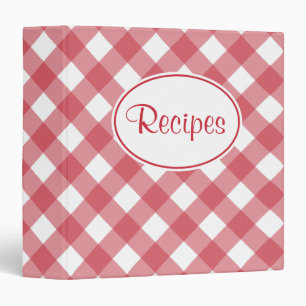 Classeur de recette En vichy rouge classique