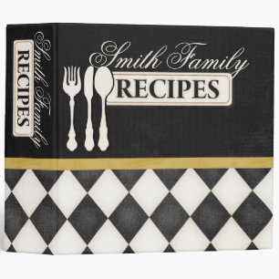 Classeur de recette Jacquard noir et blanc