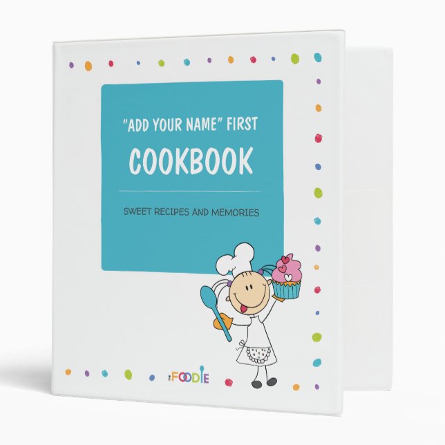 Classeur de recette mémoire personnalisée pour enf (Devant/intérieur)