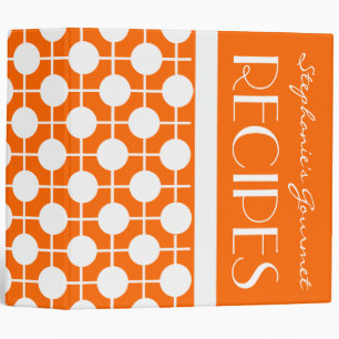 Classeur de recette Mod Orange et White Polka Dot